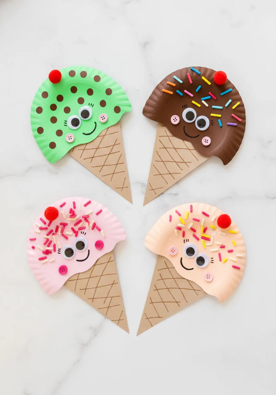 Paper Plate Ice Cream Cone