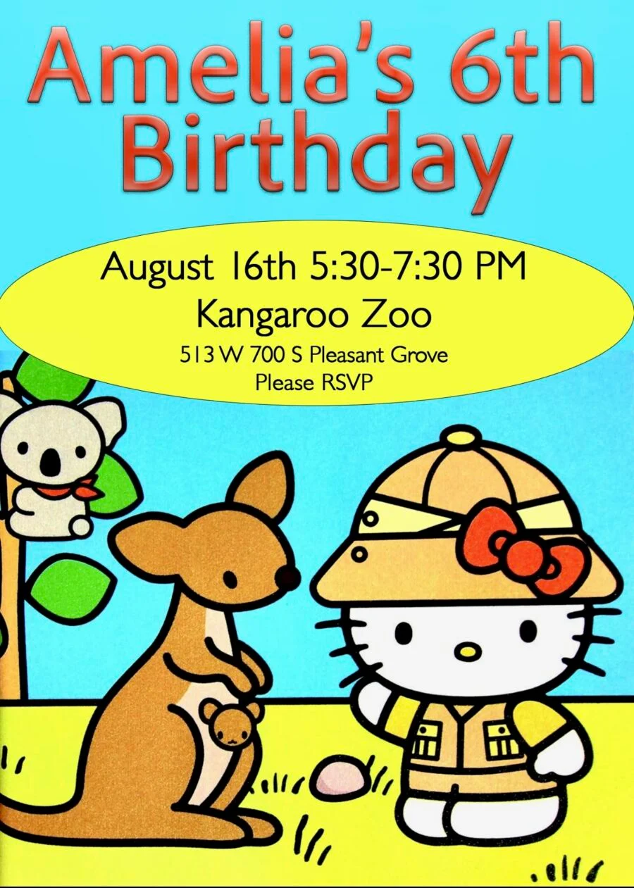 Hello Kitty Birthday Party Invitation