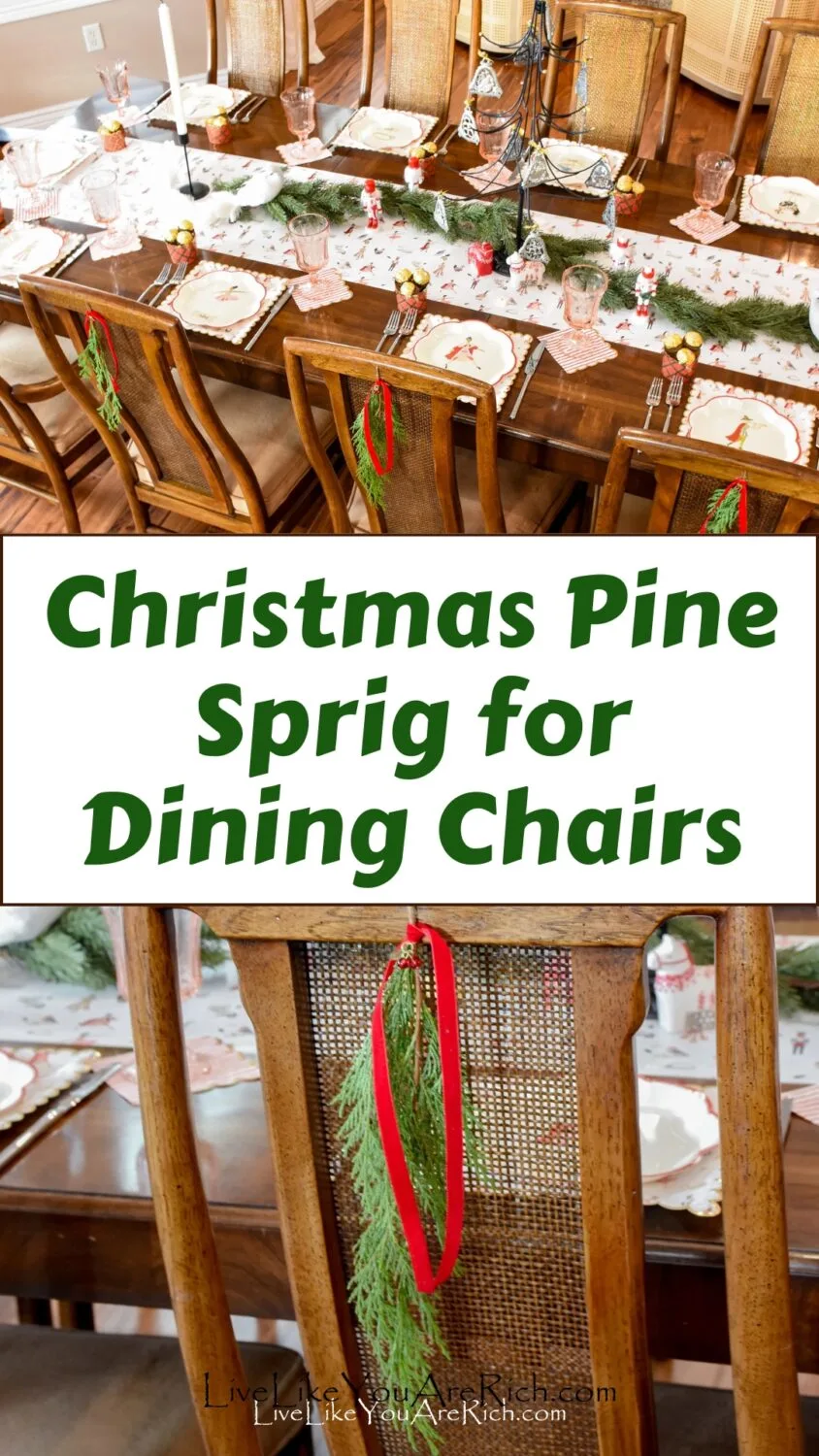 Christmas Pines Sprig for Dining Chairs