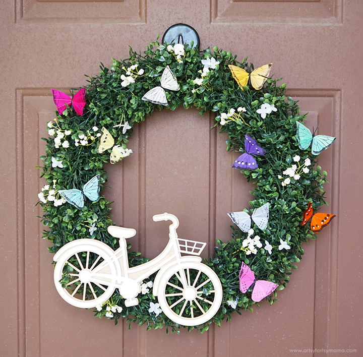 Butterfly and Bike Wreath