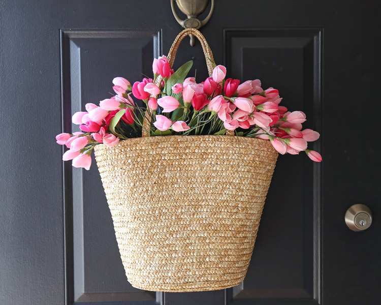 Easy Spring Basket Tulip Wreath