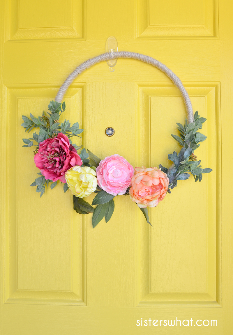 Modern Embroidery Hoop floral Wreath