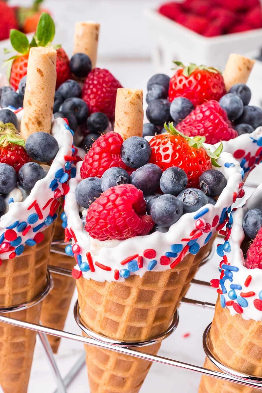 Patriotic Fruit Cones
