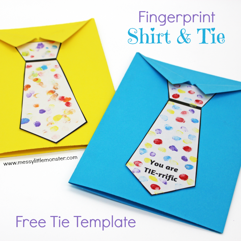 Fingerprint Shirt Ties Father's Day Card