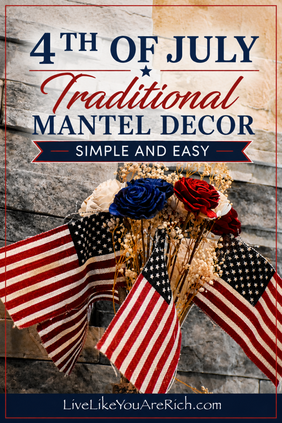 4th of July Traditional Mantel Decor