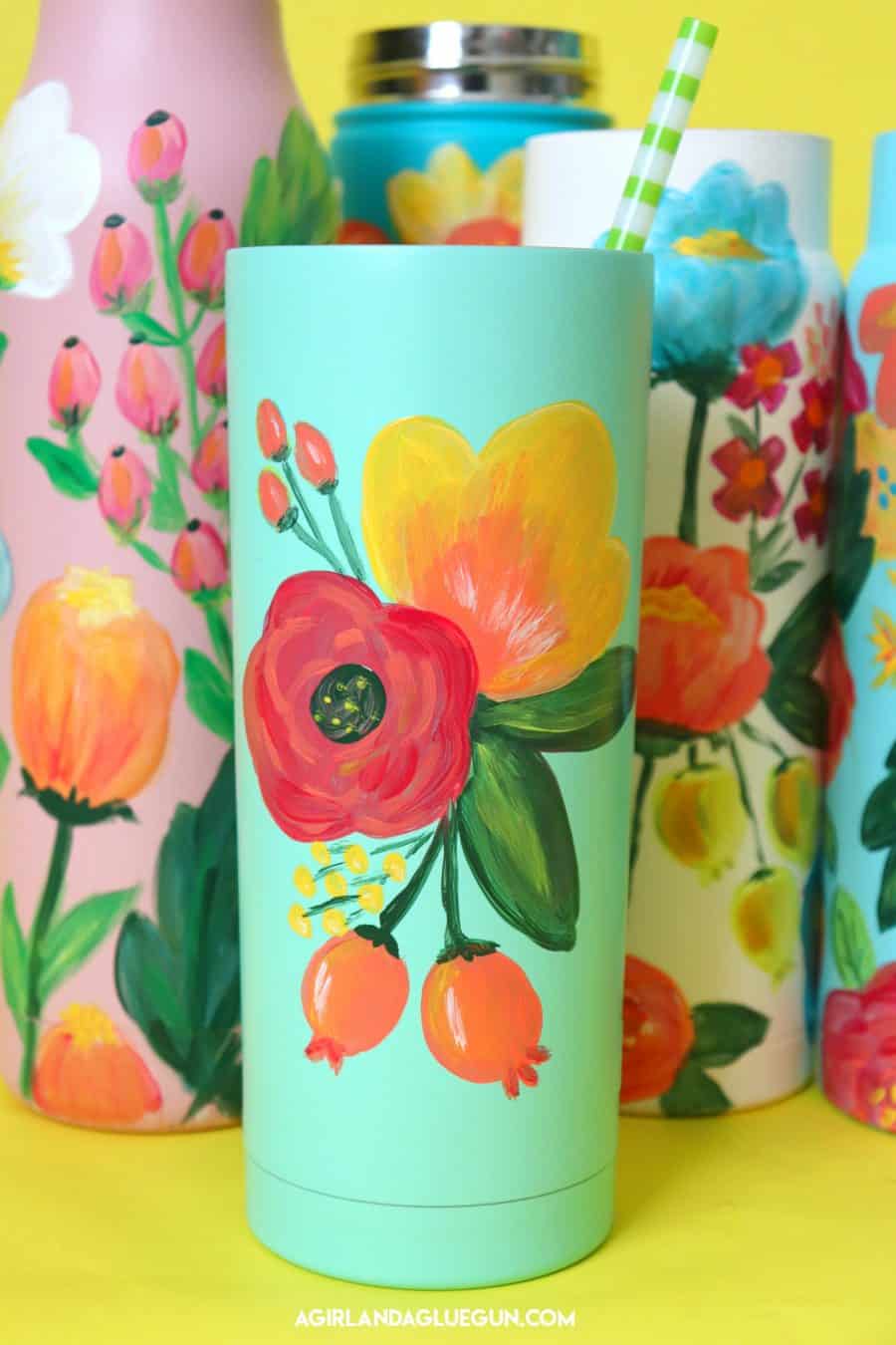 Fun DIY Floral Water Bottle