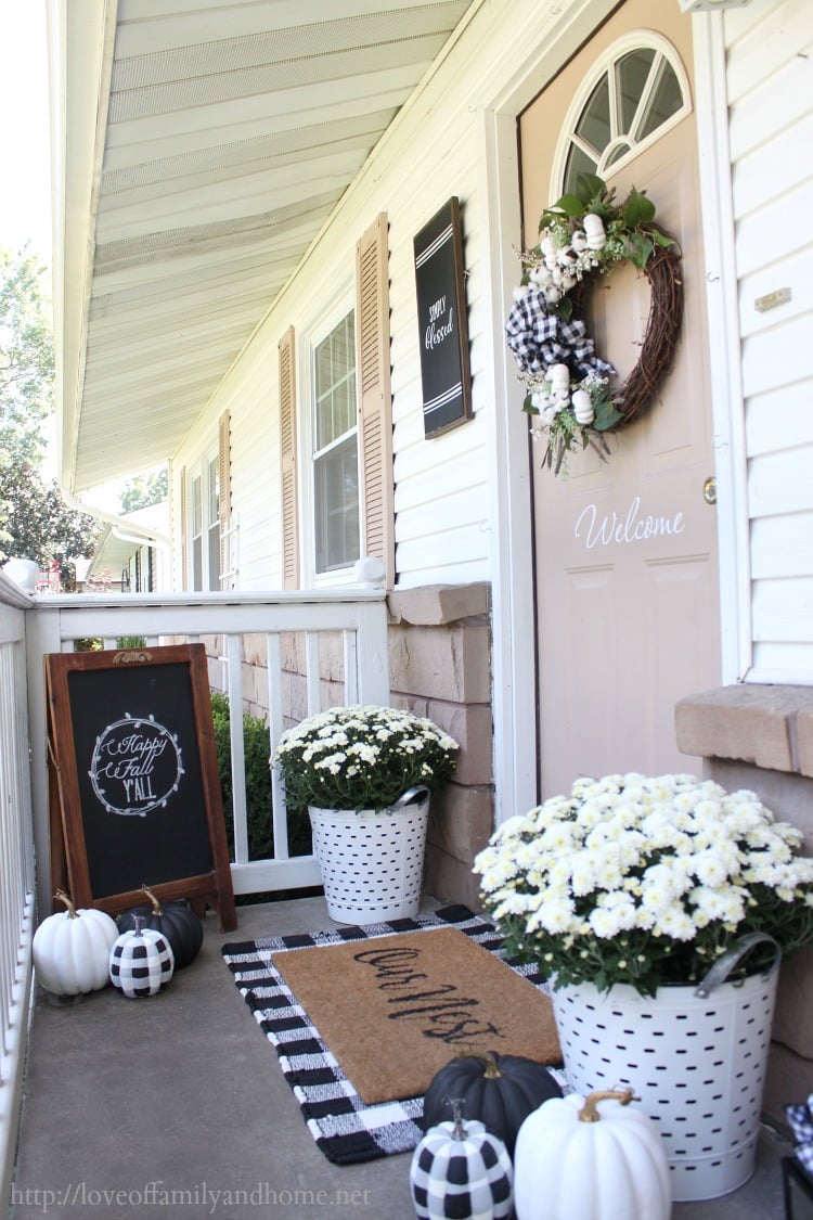Black & White Fall Porch